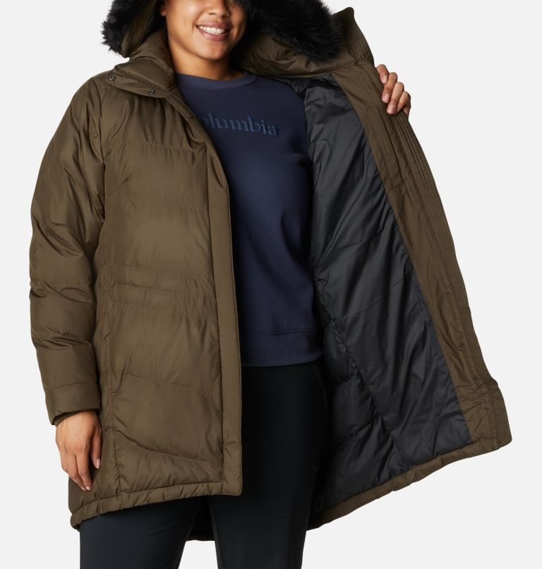 Women's Columbia Peak to Park Mid Insulated Jackets Olive | Plus Size CA-M0A68